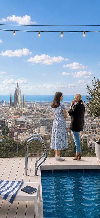 Das Gebäude von team.barcelona in den Höhen von Barcelona