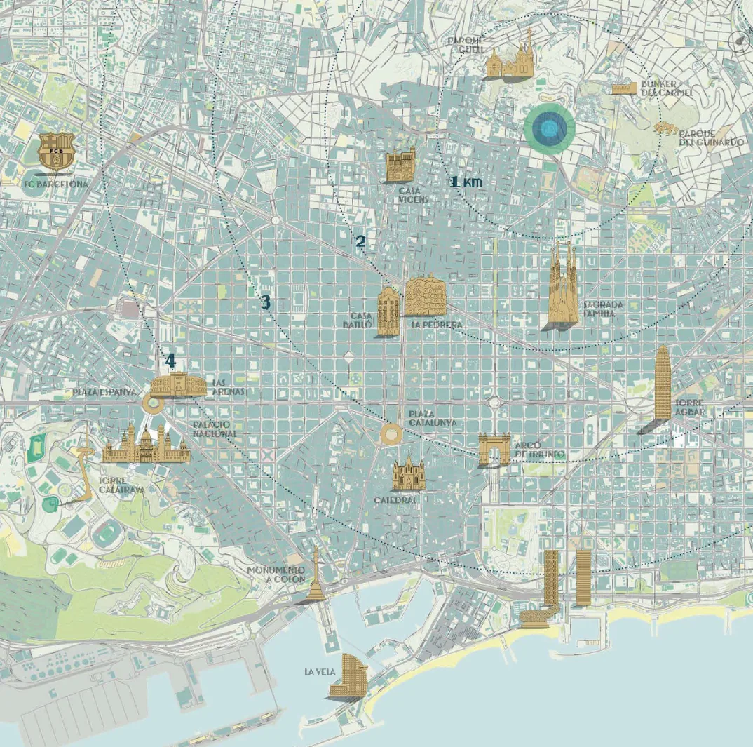 Vista da team.barcelona, sulle alture di Barcellona